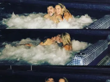 Maradona y su novia en un spa antes del Nápoles - Madrid Maradona y su novia en un spa antes del Nápoles - Madrid