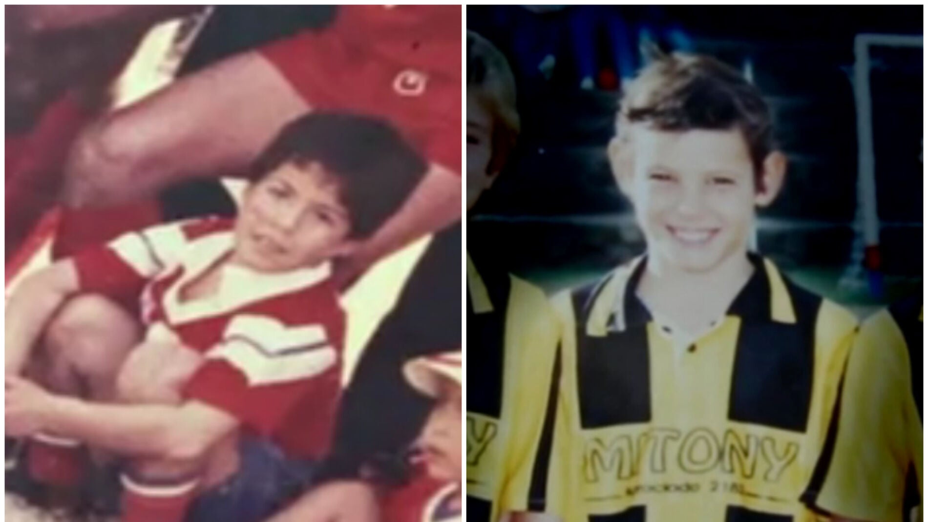 Luis Su&aacute;rez y Edinson Cavani, en sus inicios