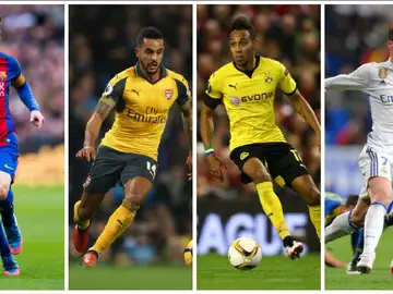 Leo Messi, Walcott, Aubameyang y Cristiano Ronaldo Leo Messi, Walcott, Aubameyang y Cristiano Ronaldo
