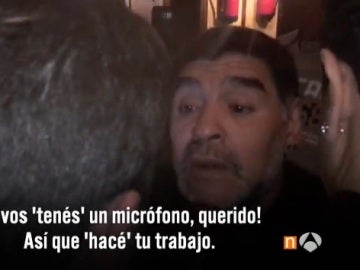 Maradona se encara con un periodista en su hotel en Madrid