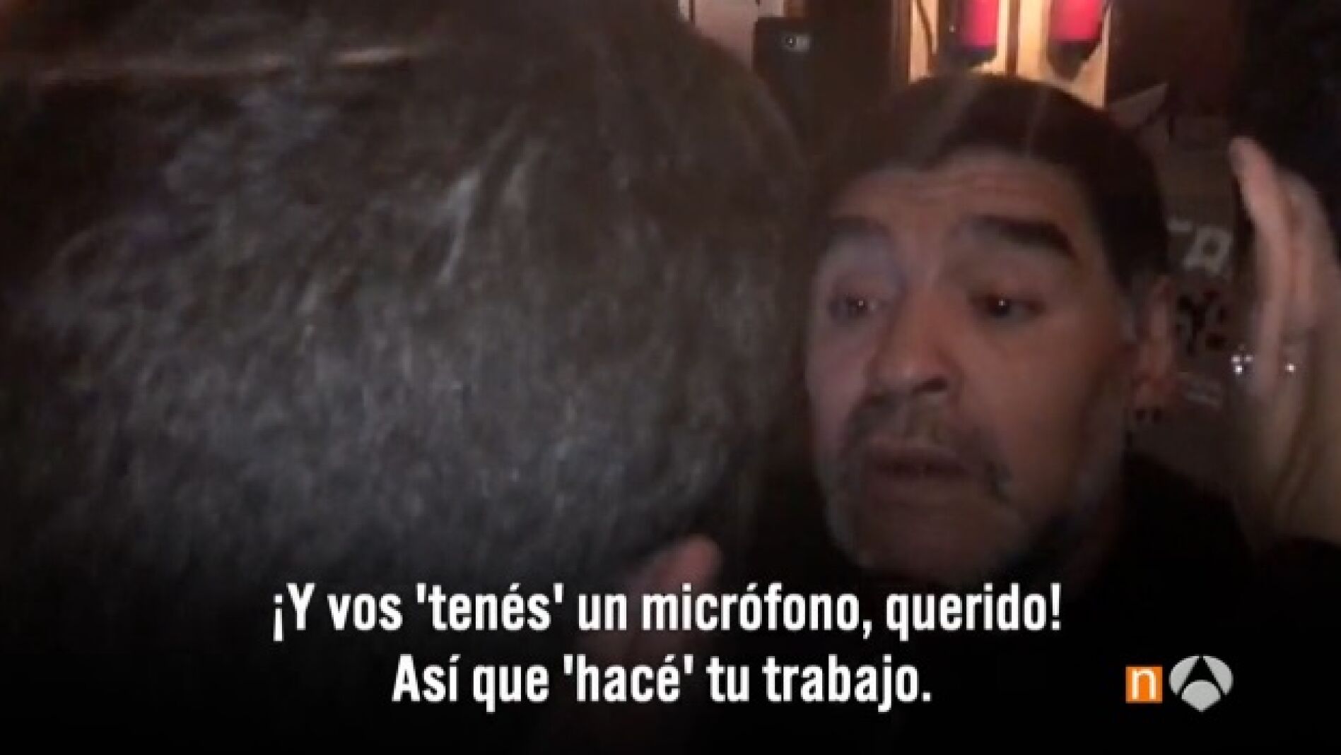 Maradona se encara con un periodista en su hotel en Madrid