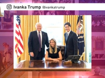 Frame 8.542021 de: Se fotografía en el Despacho Oval sentada en el sillón del presidente 