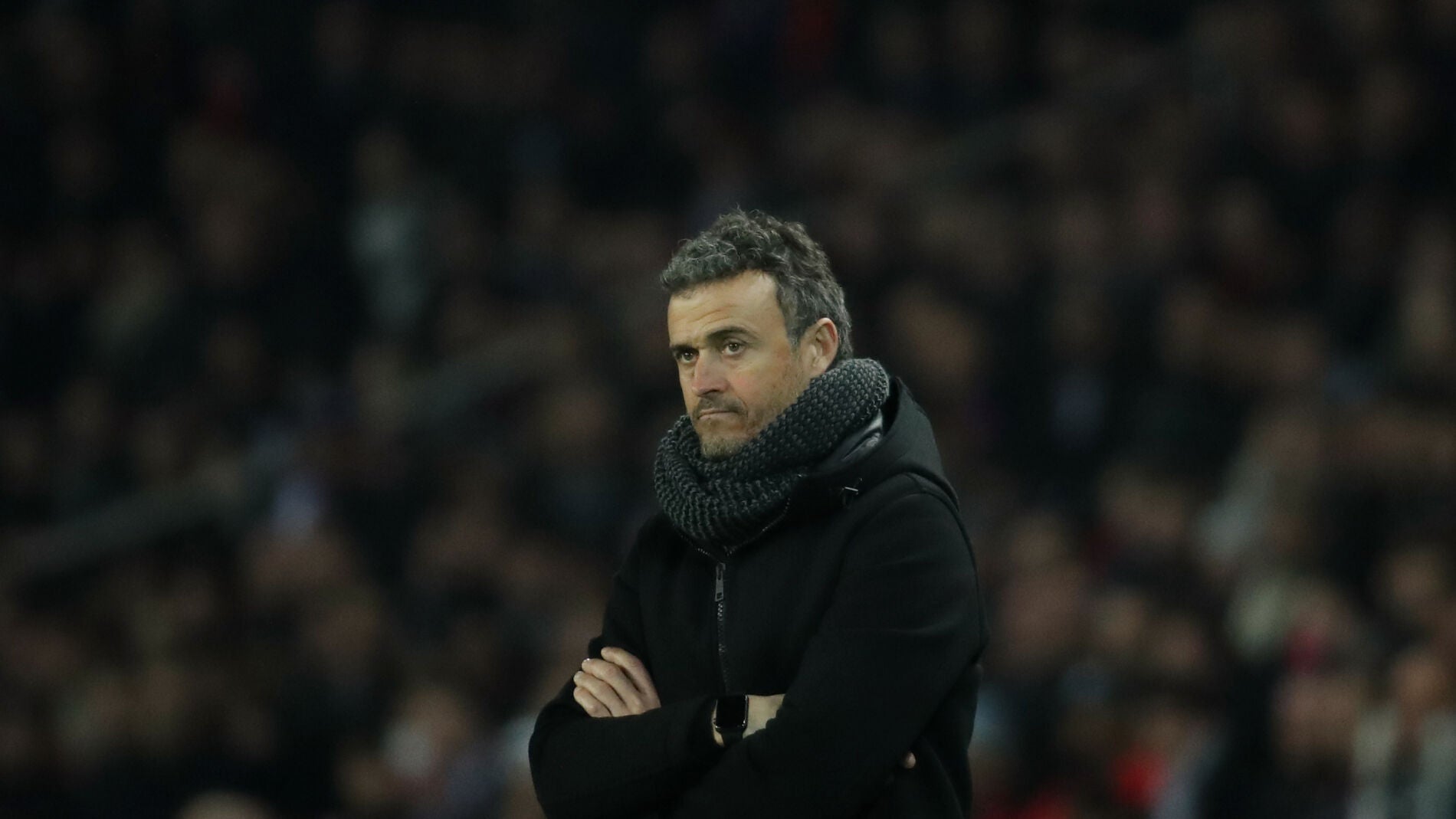 Luis Enrique durante el partido contra el PSG