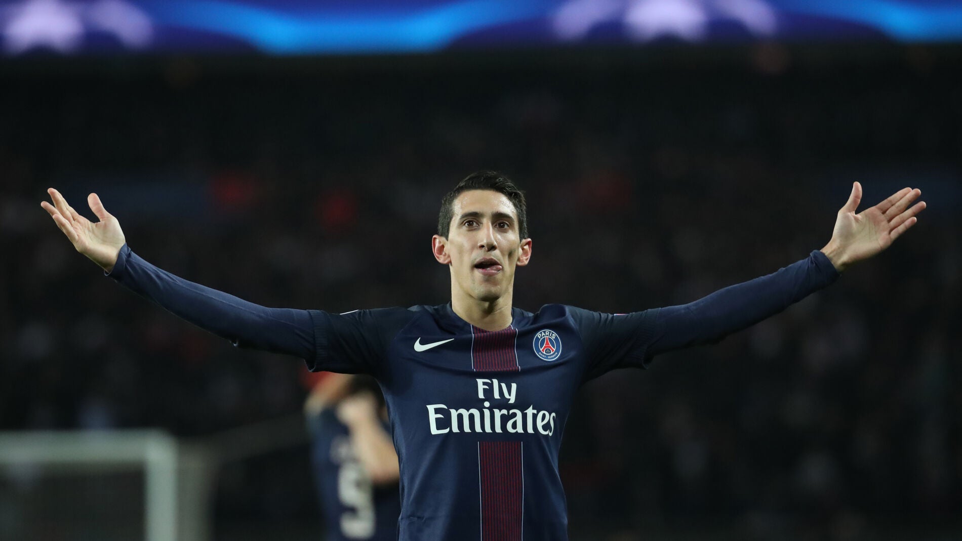Di Mar&iacute;a celebrando su gol