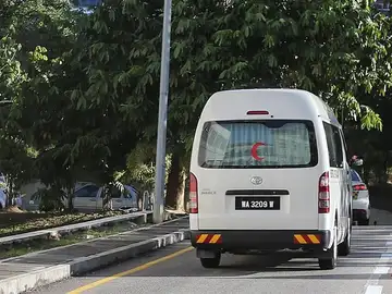 Fotografía de una camioneta que transporta el cuerpo de Kim Jong-nam Fotografía de una camioneta que transporta el cuerpo de Kim Jong-nam
