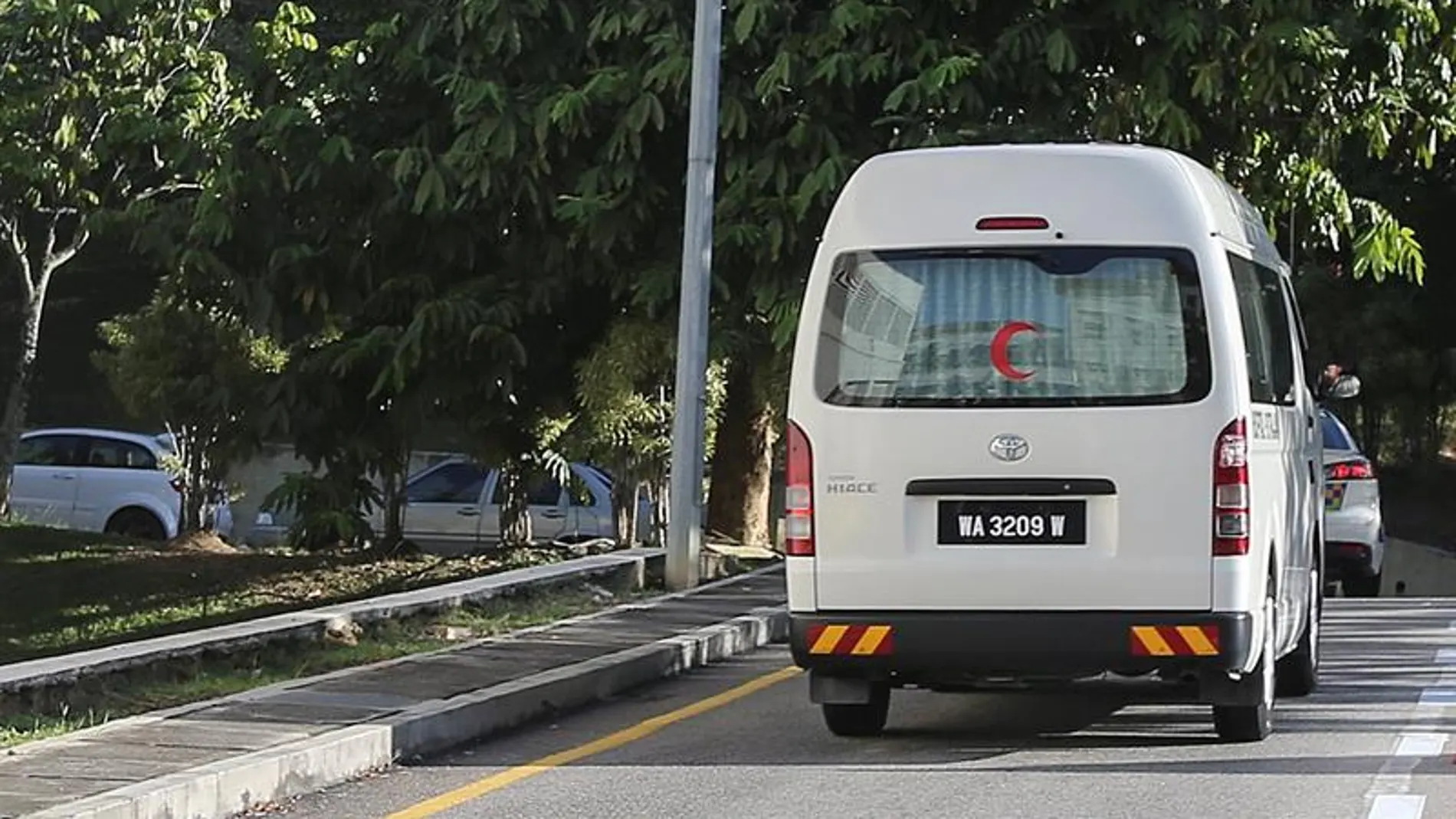 Fotografía de una camioneta que transporta el cuerpo de Kim Jong-nam Fotografía de una camioneta que transporta el cuerpo de Kim Jong-nam