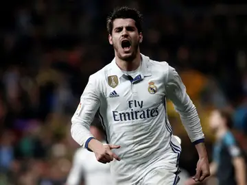Morata celebrando un gol Morata celebrando un gol