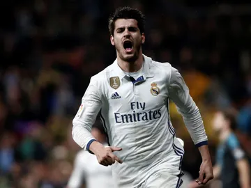 Morata celebrando un gol Morata celebrando un gol