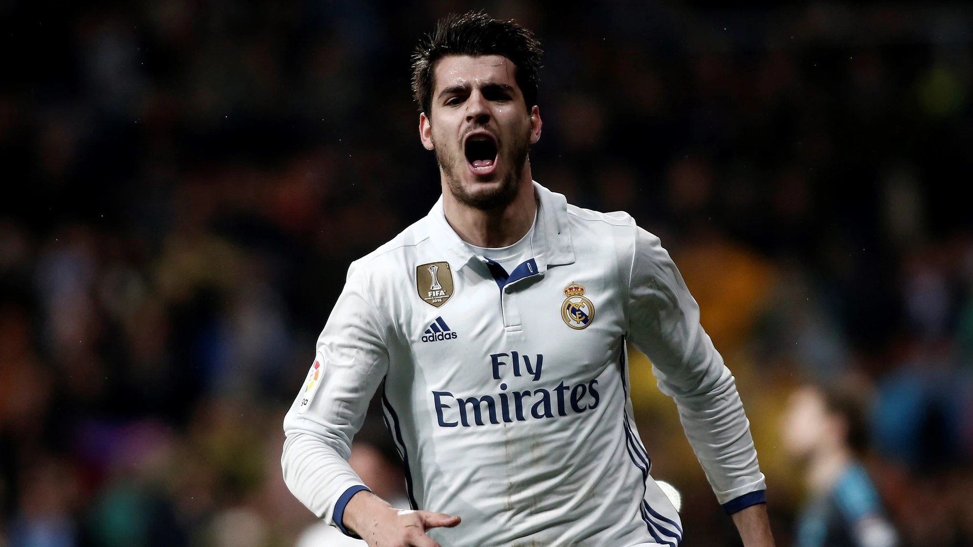 Morata celebrando un gol Morata celebrando un gol