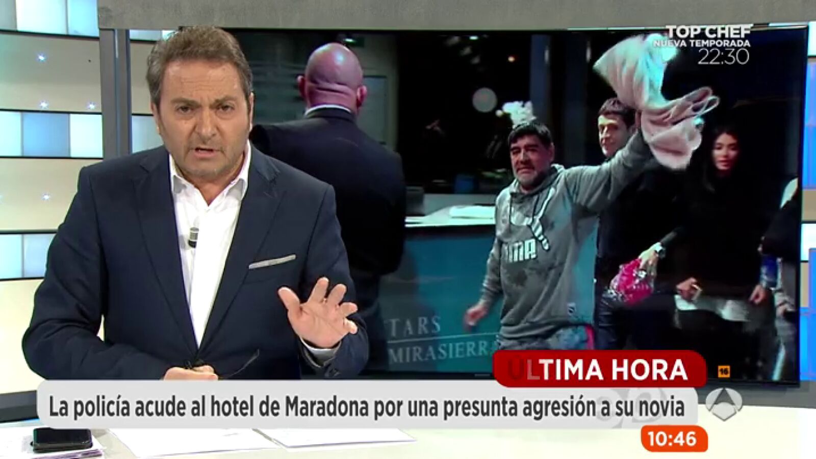 La Policía acude a un hotel de Madrid alertada por una supuesta agresión de Maradona a su novia