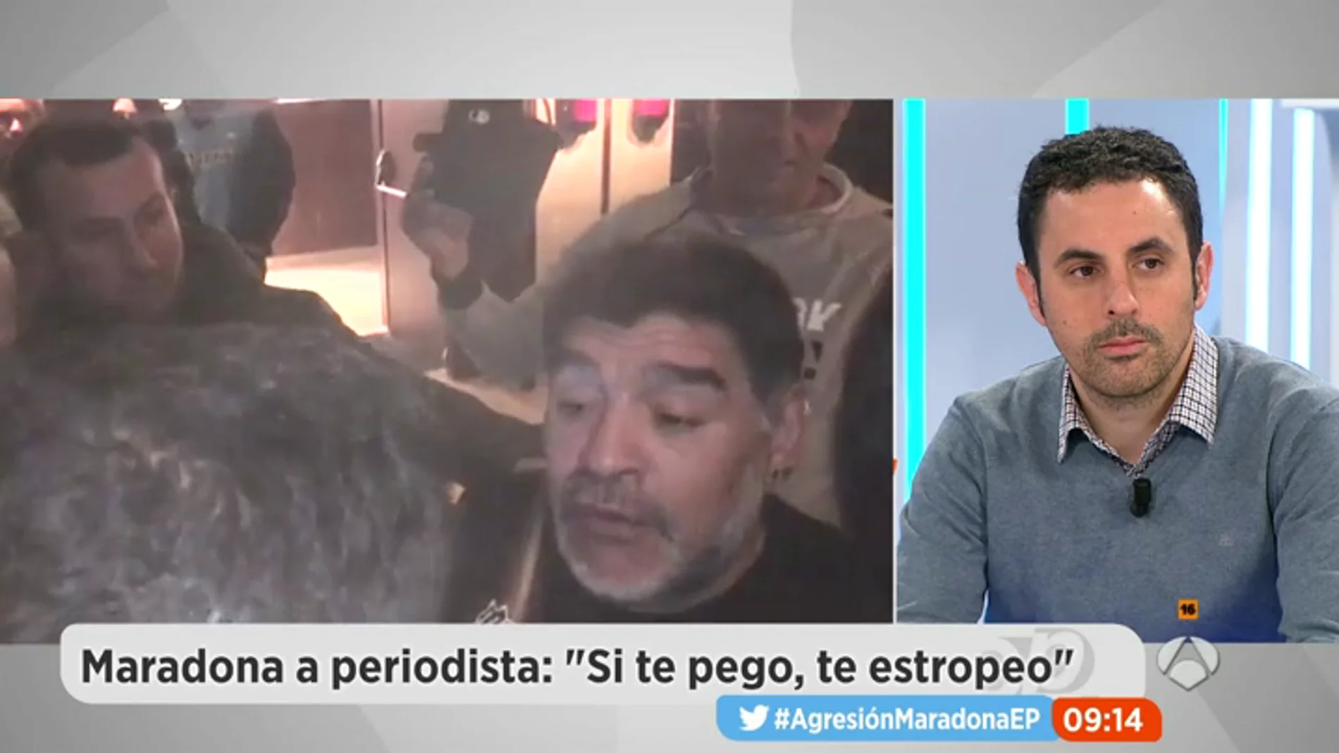 Frame 56.196972 de: Hablamos con el periodista agredido por Maradona: "Nadie se ha disculpado ni lo esperaba"