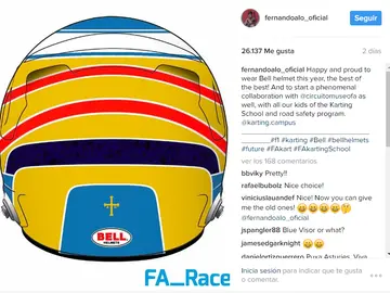 El casco de Fernando Alonso esta temporada El casco de Fernando Alonso esta temporada