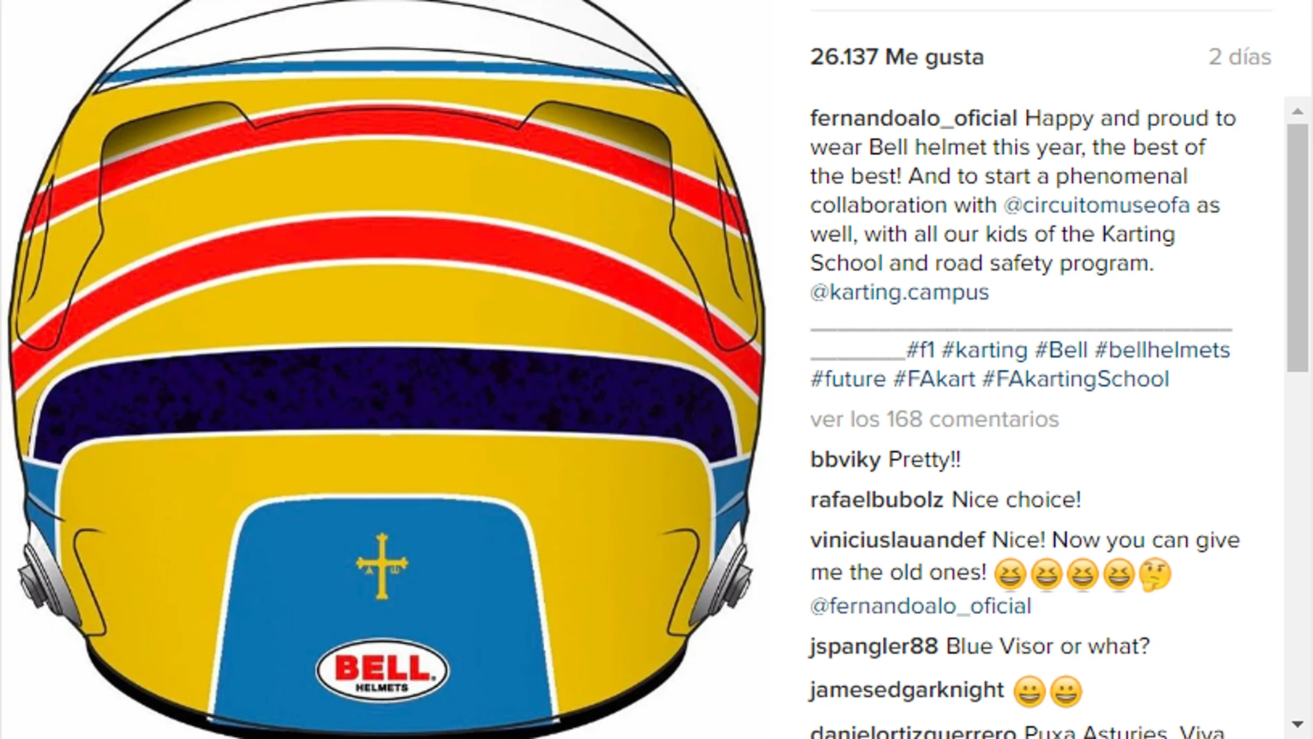 El casco de Fernando Alonso esta temporada