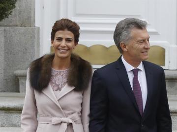 El presidente de Argentina, Mauricio Macri, y la primera dama Juliana Awada