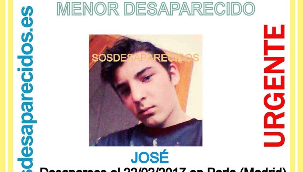 José, menor de edad desaparecido en Parla