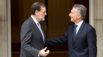Mariano Rajoy  y Mauricio Macri en el Palacio de la Moncloa