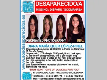 Cartel de Diana Quer con diferentes colores de pelo Cartel de Diana Quer con diferentes colores de pelo
