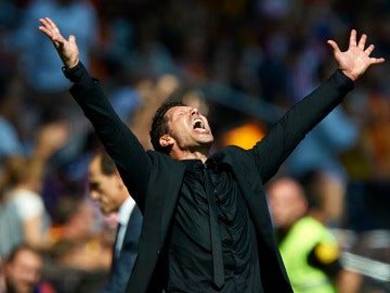 Diego Pablo Simeone, celebrando un gol del Atlético de Madrid
