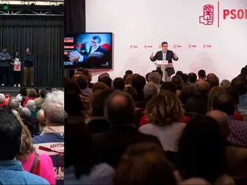 Pedro Sánchez y Patxi López en un acto Pedro Sánchez y Patxi López en un acto