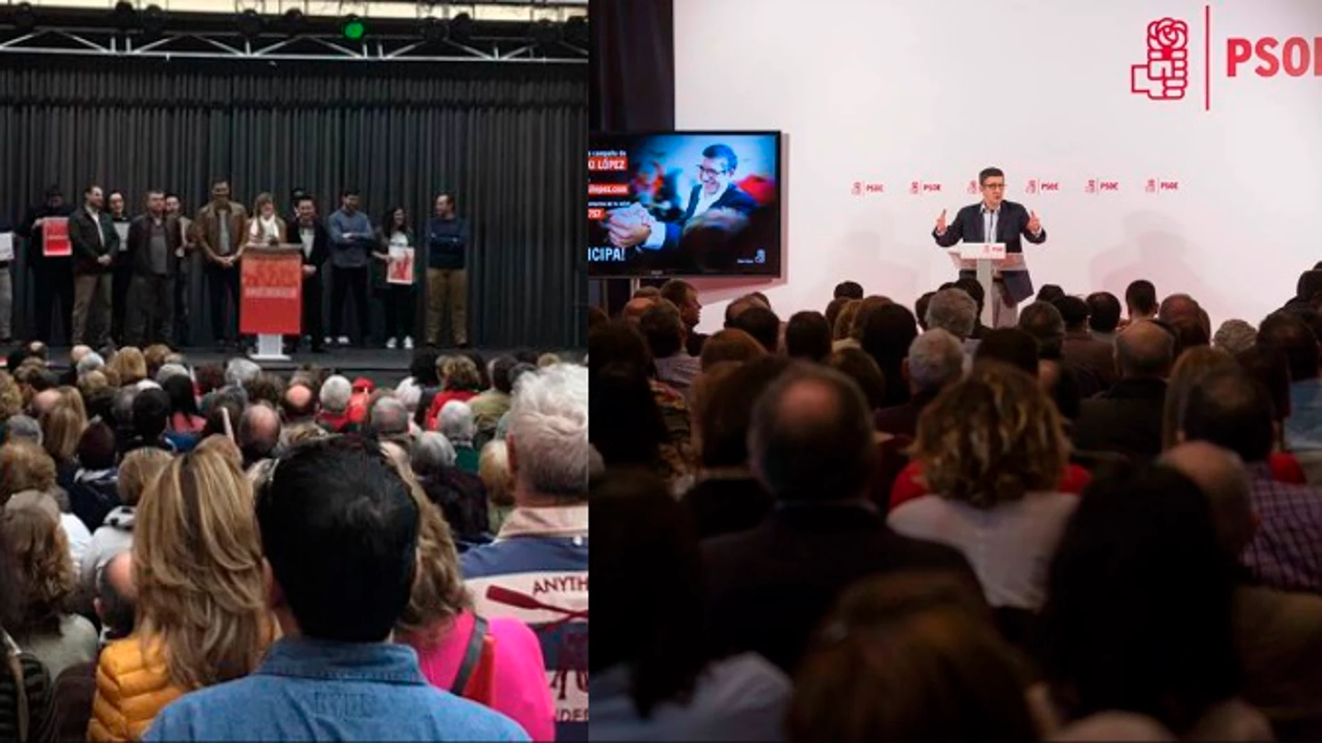 Pedro Sánchez y Patxi López en un acto Pedro Sánchez y Patxi López en un acto