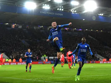 Vardy celebra un gol ante el Liverpool Vardy celebra un gol ante el Liverpool