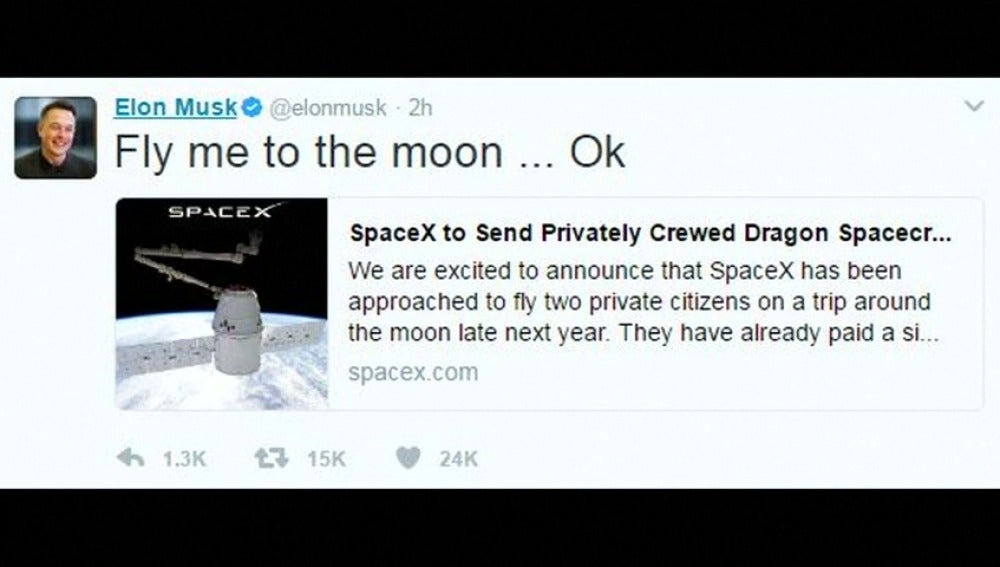 Frame 2.098961 de: SpaceX anuncia que hará el primer viaje espacial con dos turistas a finales de 2018