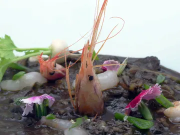Arroz de setas y verduras con quisquilla Arroz de setas y verduras con quisquilla