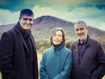 Rafael Aranda (i), Carme Pigem (c) y Ramon Vilalta, Premio Pritzker 2017 Rafael Aranda (i), Carme Pigem (c) y Ramon Vilalta, Premio Pritzker 2017