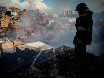Incendio en la favela de Paraisópolis