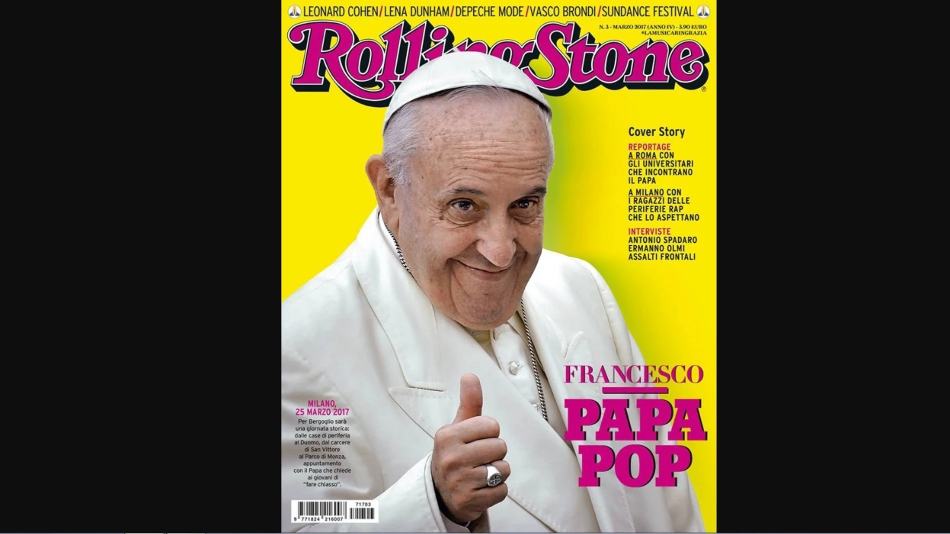 El Papa Francisco, en la portada de Rolling Stone El Papa Francisco, en la portada de Rolling Stone