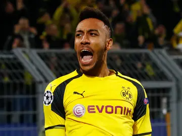 Aubameyang, celebra su gol al Benfica Aubameyang, celebra su gol al Benfica