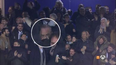 Florentino Pérez, 'sepultado' en la locura del palco del Nápoles 