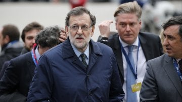 Mariano Rajoy a su llegada a Bruselas