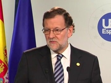 Mariano Rajoy durante su rueda de prensa en Bruselas