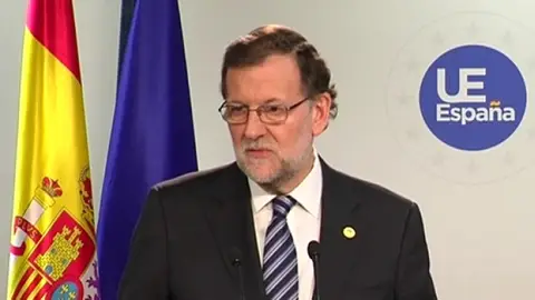 Mariano Rajoy durante su rueda de prensa en Bruselas Mariano Rajoy durante su rueda de prensa en Bruselas