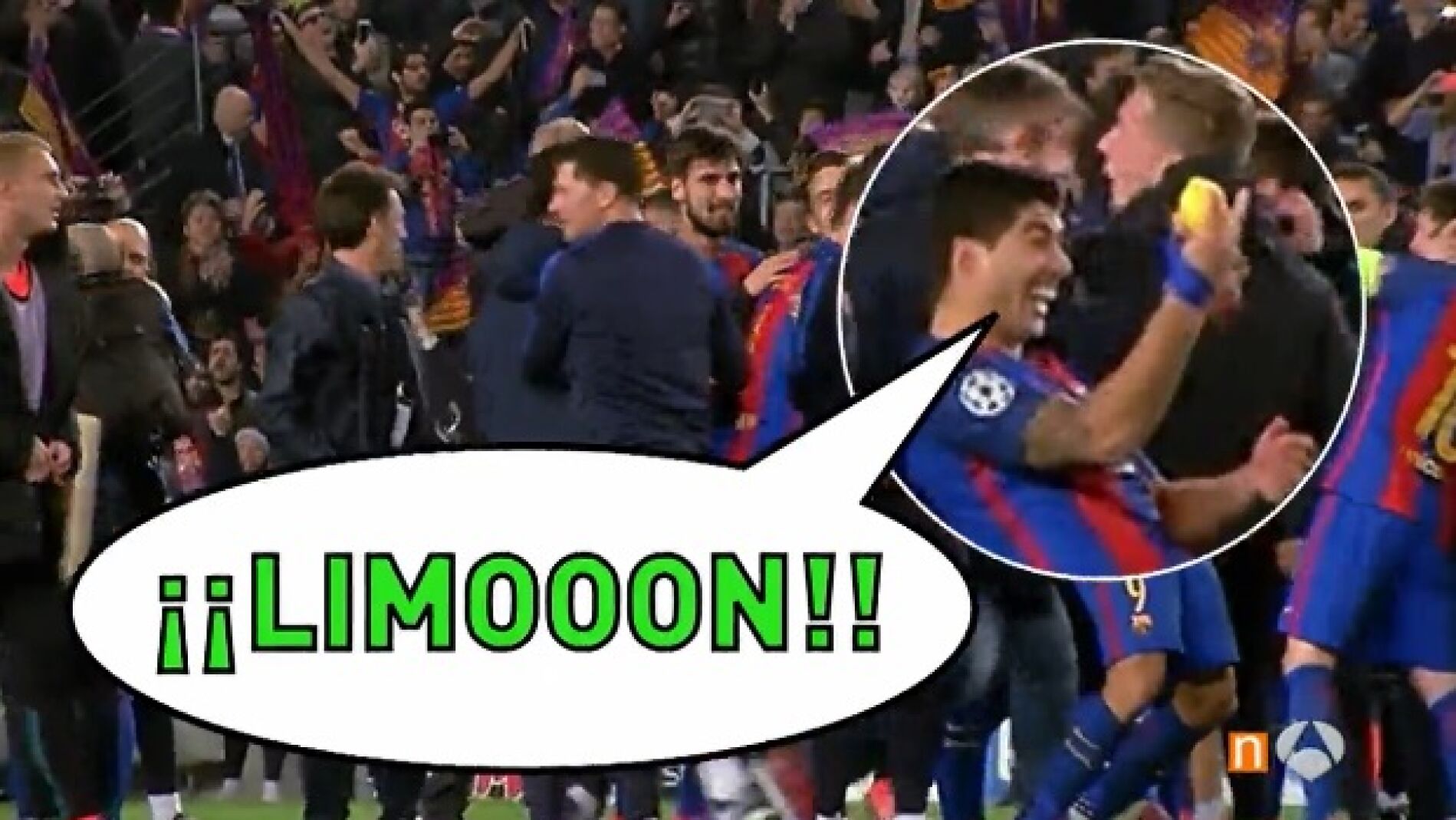 Un lim&oacute;n, el amuleto de la remontada de Luis Su&aacute;rez