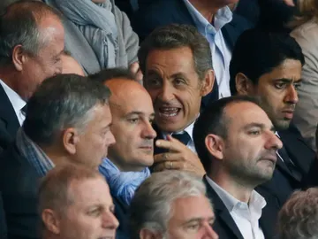 Sarkozy, en el palco durante un partido Sarkozy, en el palco durante un partido