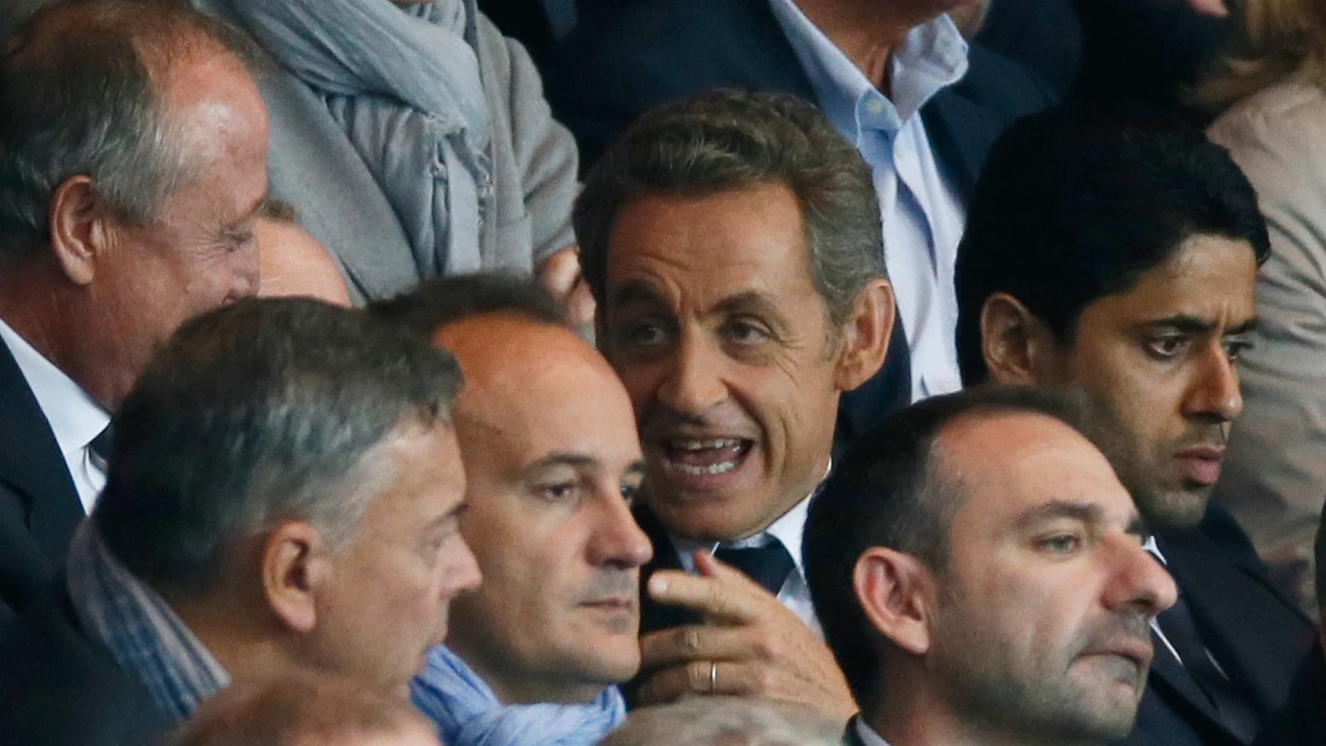 Sarkozy, en el palco durante un partido