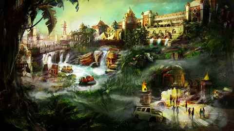 Boceto del nuevo parque de atracciones de Paramount Boceto del nuevo parque de atracciones de Paramount