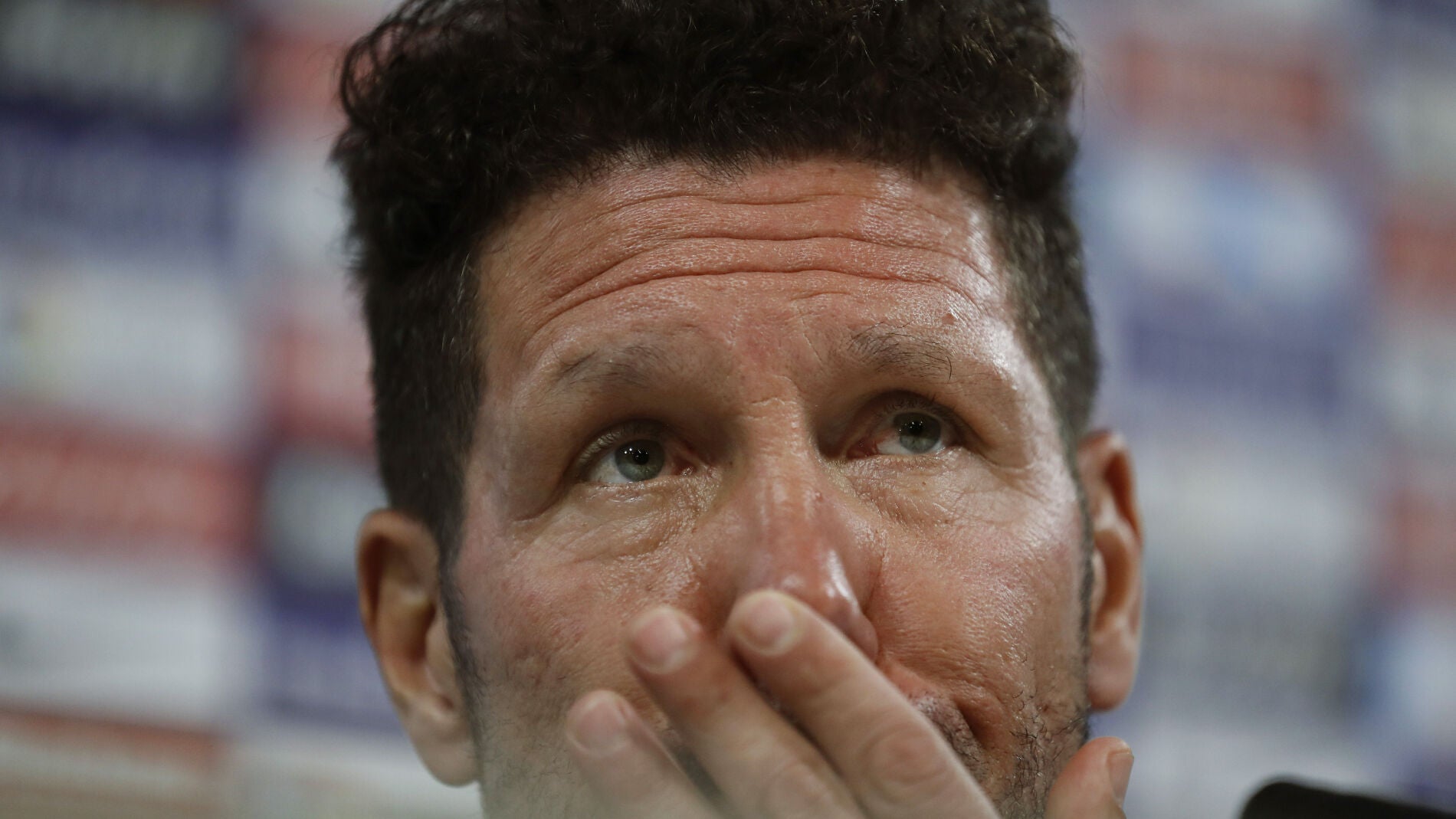 Simeone, durante la rueda de prensa