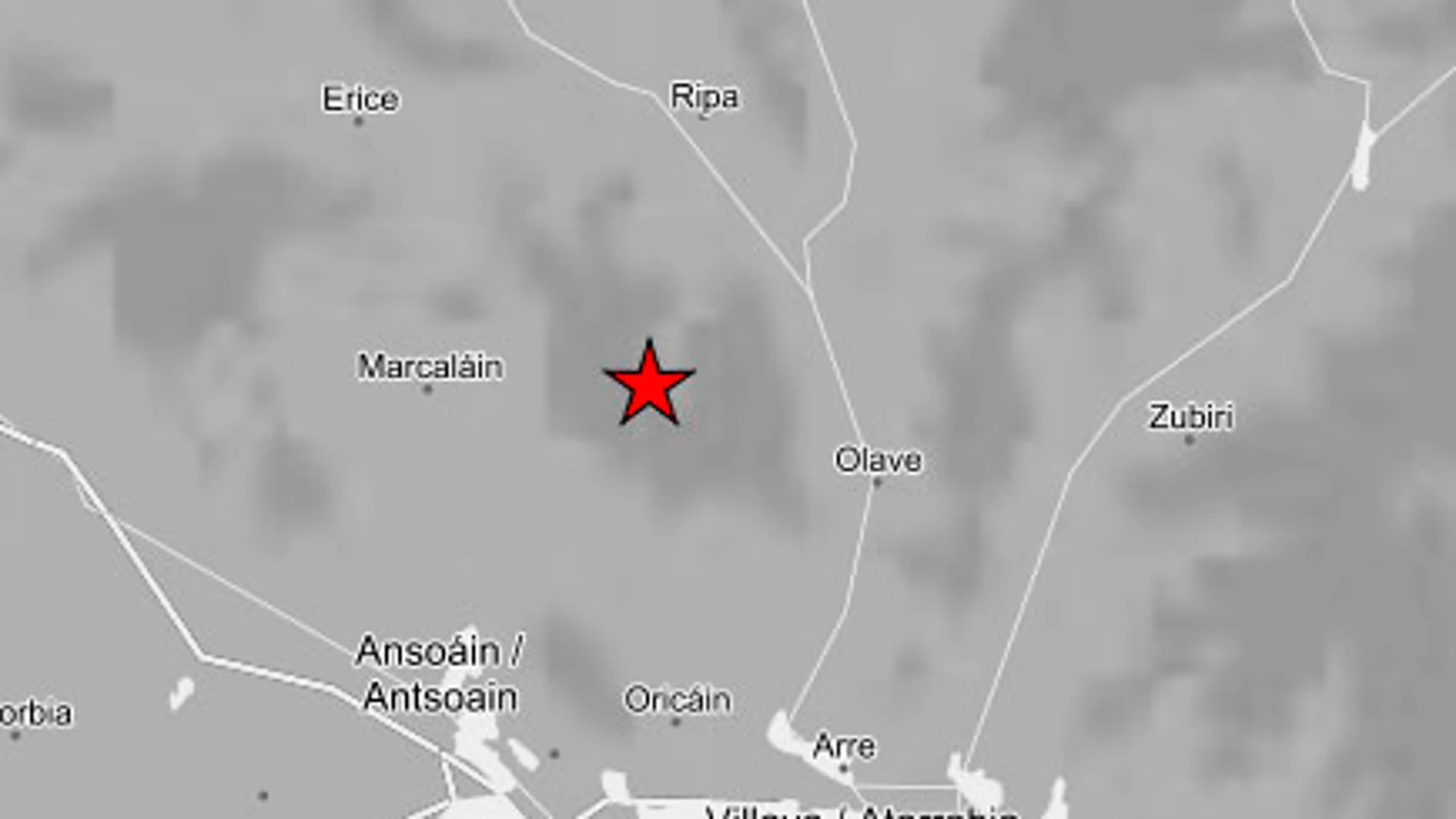 Epicentro del terremoto en Navarra Epicentro del terremoto en Navarra