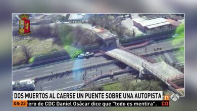 Mueren dos personas al desplomarse un puente sobre una autopista de Italia