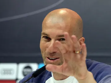 Zinedine Zidane, durante la rueda de prensa Zinedine Zidane, durante la rueda de prensa