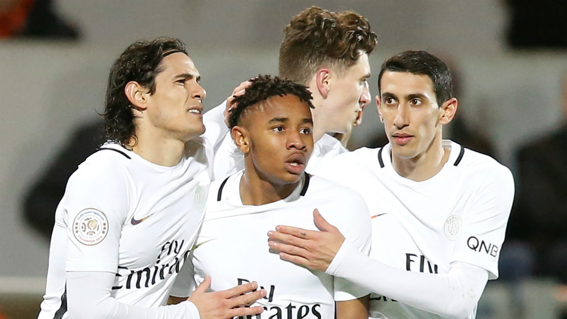 Los jugadores del PSG celebran un gol Los jugadores del PSG celebran un gol