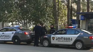 Imagen de archivo de dos coches de la policía en Georgia Imagen de archivo de dos coches de la policía en Georgia