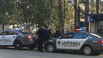 Imagen de archivo de dos coches de la policía en Georgia