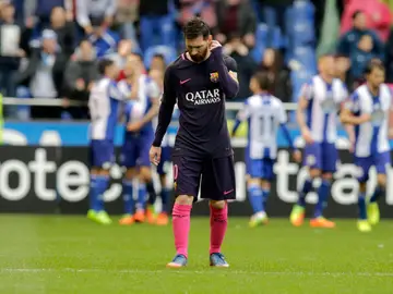Leo Messi, cabizbajo en Riazor Leo Messi, cabizbajo en Riazor