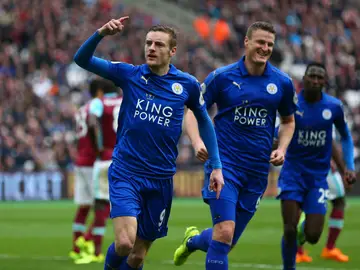 Vardy celebrando un gol Vardy celebrando un gol