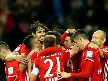El Bayern de Múnich celebrando su gol El Bayern de Múnich celebrando su gol