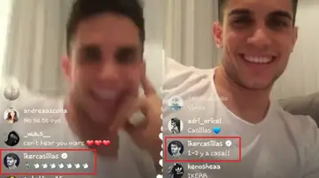 Marc Bartra en su directo de Instagram Marc Bartra en su directo de Instagram